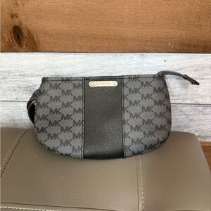 Michael Kors Black and Gray Monogram Belt bag M/L